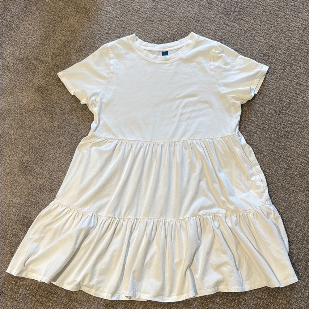 Old Navy White Tiered Dress